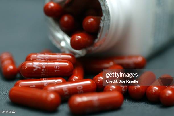 Bottle of antidepressant pills named Effexor is shown March 23, 2004 photographed in Miami, Florida. The Food and Drug Administration asked makers of...