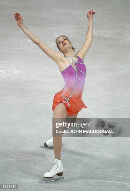 Carolina Kostner of Italy performs in the Ladies Qualifying Free Skating Program at the 2004 World Figure Skating Championships in Dortmund, 24 March...