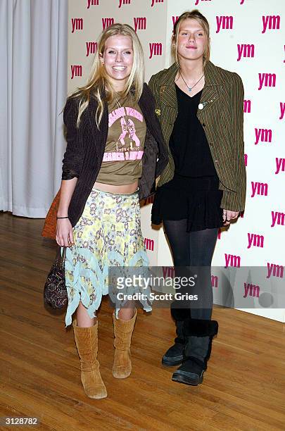 Alexandra, on right, and Theodora Richards arrive at the 5th Annual YM MTV Issue party at Spirit March 24, 2004 in New York City.