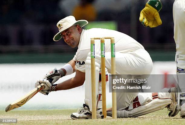 Darren Lehmann of Australia in action during day two of the Third Test between Australia and Sri Lanka played at the Singhalese Sports Club on March...