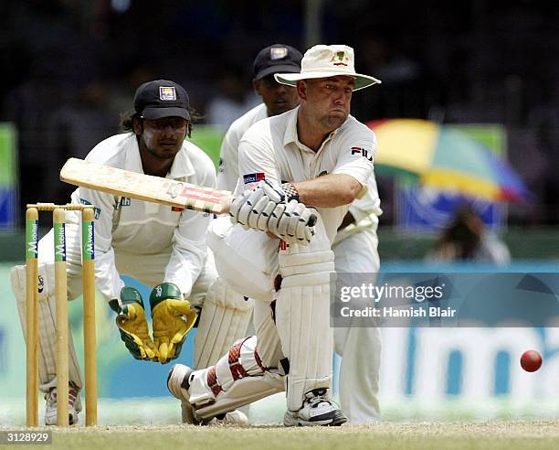 Darren Lehmann of Australia in action during day two of the Third Test between Australia and Sri Lanka played at the Singhalese Sports Club on March...