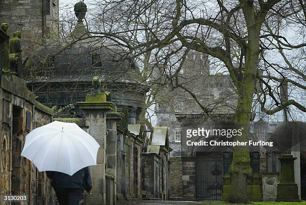 General view of Greyfriars Cemetary on March 25, 2004 in Edinburgh, Scotland. Two Scottish teenagers face charges of "violation of a sepulchre" after...