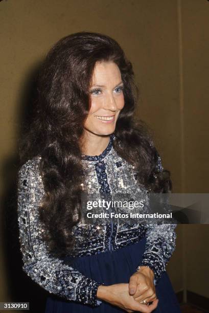 American country music singer and guitarist Loretta Lynn at the Grammy Awards, Hollywood, California, March 2, 1974.