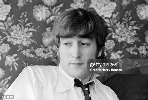 John Lennon of the Beatles, after making a formal apology for his controversial statement that the group were 'more popular than Jesus'.