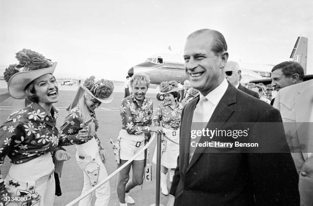 The Duke of Edinburgh at an airport in Palm Springs, 15th March 1966.