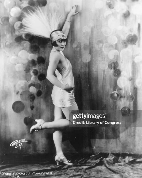 Flapper from one of the Mack Sennett comedies dances the Charleston.