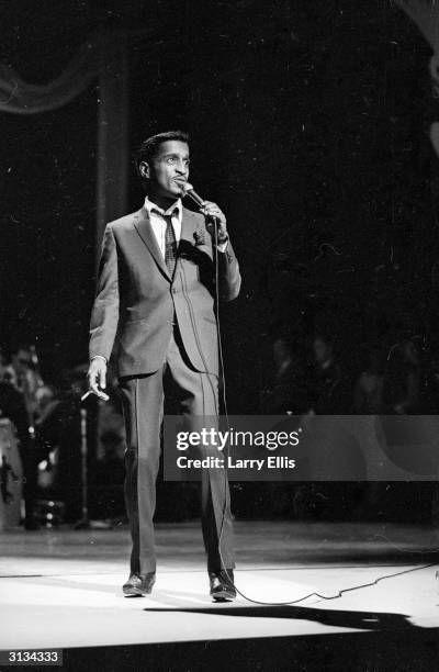 American music icon Sammy Davis Jnr on stage at the Royal Variety Show.