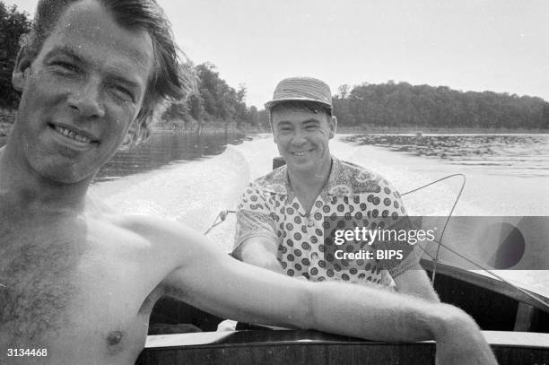 American actor Lee Marvin on location in Indiana for the filming of the American drama Raintree County, 1956.