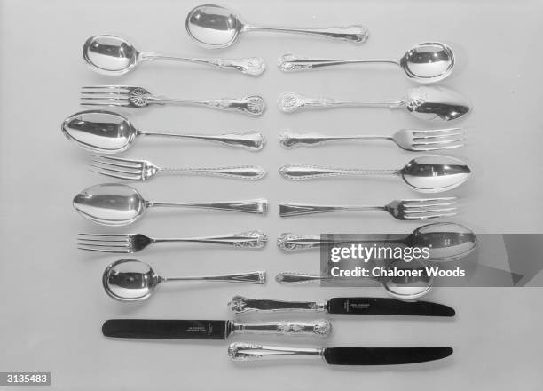 Stainless steel cutlery set, made in Sheffield.