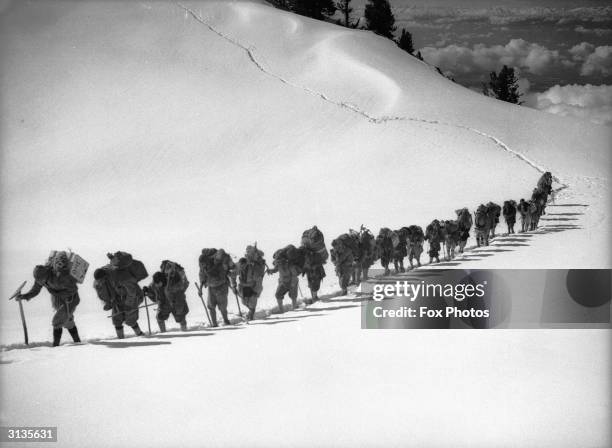 The fourth German expedition attempting to climb Nanga Parbat peak in the Himalayas. The expedition was later overwhelmed by disaster.