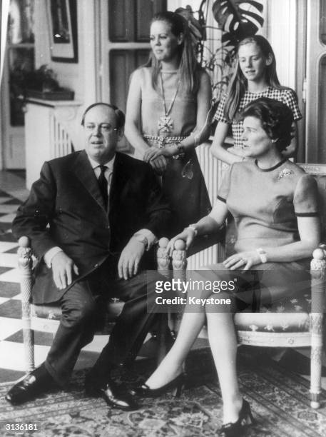 British Conservative politician and newly-appointed Ambassador to France Christopher Soames with his wife Mary and daughters Charlotte and Emma at...