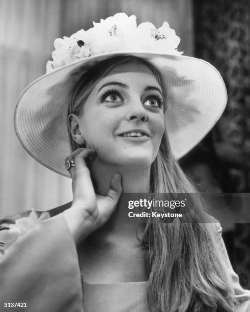 Arabella Churchill, daughter of Randolph Churchill at a dress rehearsal for the Berkeley Debutante Dress Show in London.