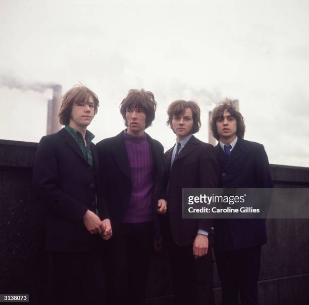 The four members of the British pop band Smoke, Mick Rowley, Mal Luker, John 'Zeke' Lund and Geoff Gill. Groomed for stardom by Alan Brush, a gravel...