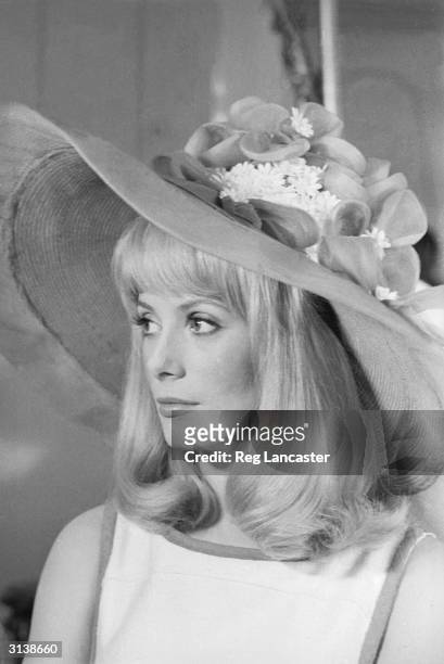 French actress Catherine Deneuve during the filming of 'Les Demoiselles de Rochefort'.