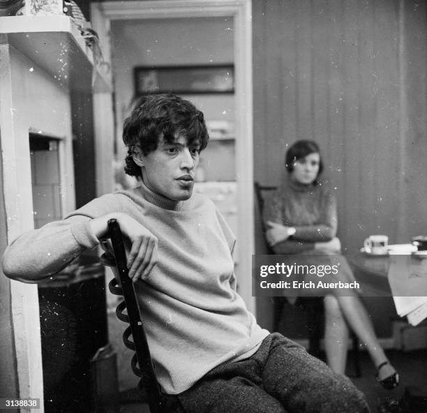 Playwright Tom Stoppard at home with his first wife Jose.