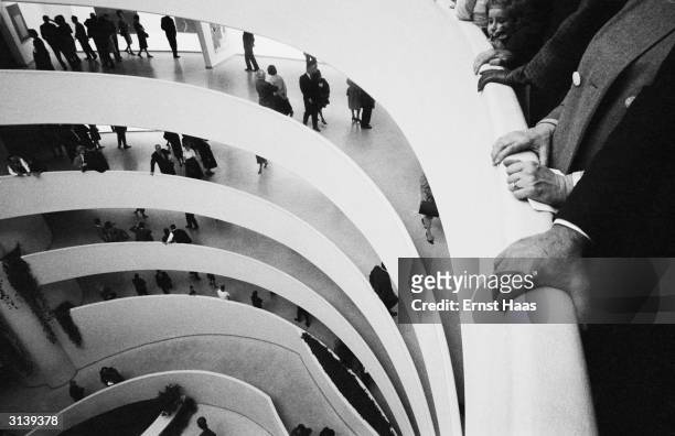 The spiral structure of the Solomon R Guggenheim Museum in New York, designed by Frank Lloyd Wright.
