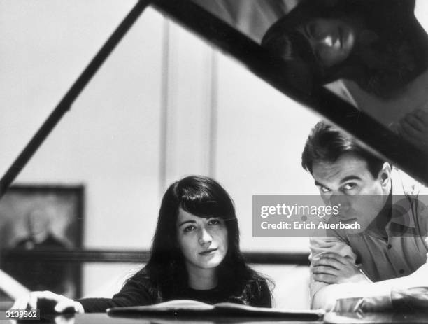 The pianist, Martha Argerich with the Italian conductor Claudio Abbado, principal conductor of La Scala in Milan between 1968 and 1986.