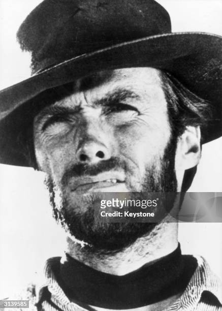 American actor and director Clint Eastwood, star of several spaghetti westerns which were characterized by their violence and featured the direction...