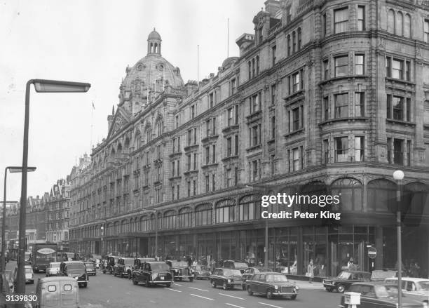 Harrods department store in Brompton Road, Kensington, London.