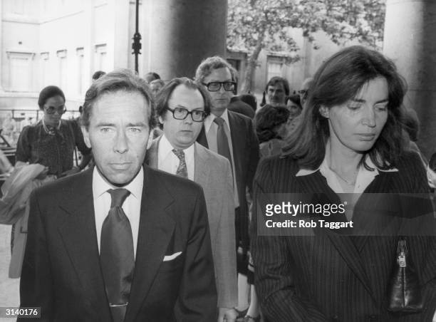 Antony Armstrong-Jones, 1st Earl of Snowdon, and second wife Lucy at the memorial service for actor Peter Sellers at St Martin-in-the-Fields, London....