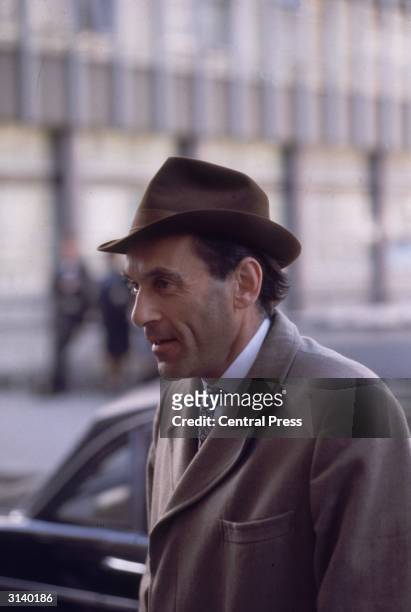 Jeremy Thorpe, former leader of the Liberal party, arrives at the Old Bailey in London to face charges of conspiracy to murder his ex-lover, Norman...