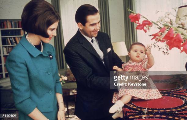 King Constantine of Greece and Queen Anne- Marie with their daughter Princess Alexia at Castle Tatoi, Greece. He was exiled in December 1967 and...