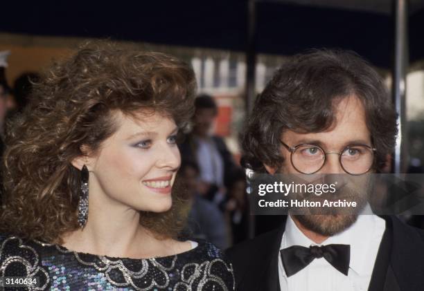 American film director Steven Spielberg with his wife, Kate Capshaw, who starred in his film 'Indiana Jones and the Temple of Doom'.