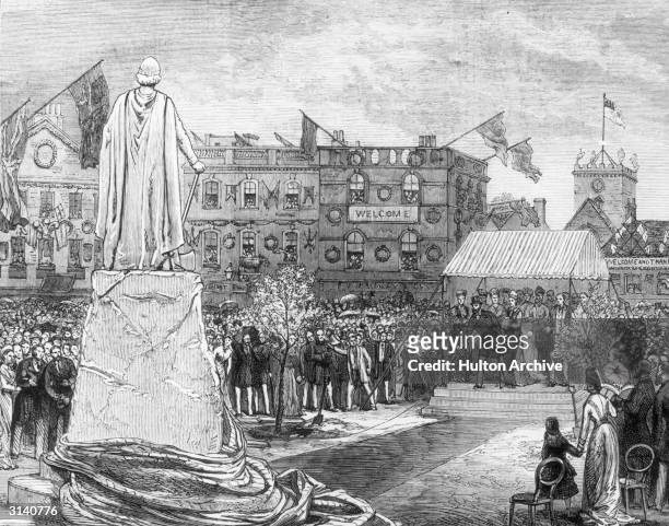 The Prince of Wales, later King Edward VII of Great Britain, unveiling a statue of the English King, Alfred the Great at Wantage, Berkshire.