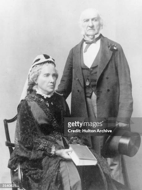Statesman William Ewart Gladstone with his wife Catherine. Gladstone was Liberal Prime Minister of Great Britain four times between 1868 and 1894.