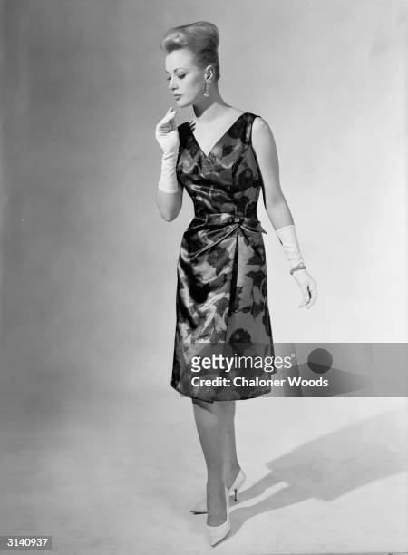 Sixties fashion model wearing a Brilkie Rosecroft dress.