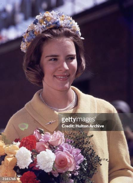 Queen Anne-Marie, wife of King Constantine of Greece who was deposed in 1973. She is the second daughter of King Frederick of Denmark.