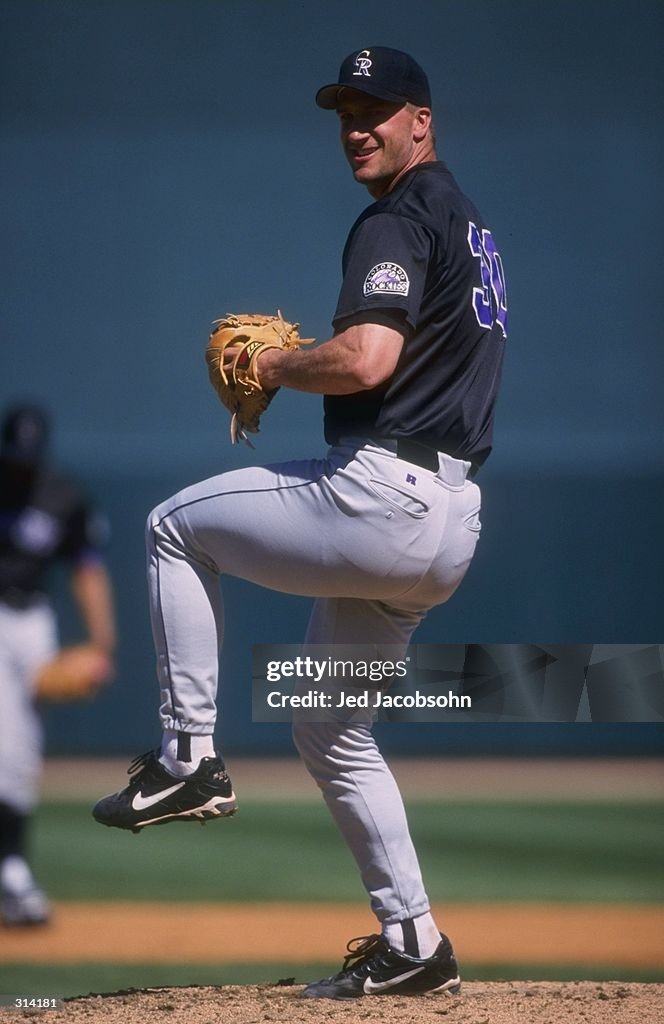 Pitcher Kevin Ritz of the Colorado Rockies in action during a spring ...