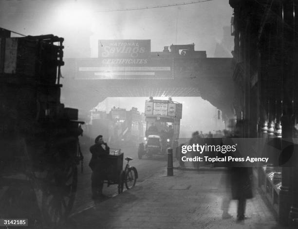 Fog at Ludgate Circus, London.