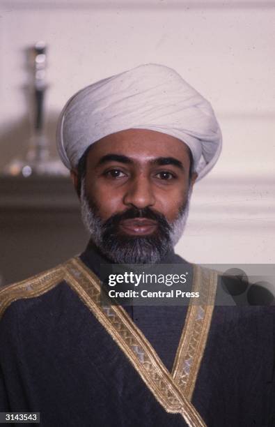 The Sultan of Oman, Sheikh Qaboos Bin Said, during a visit to England.