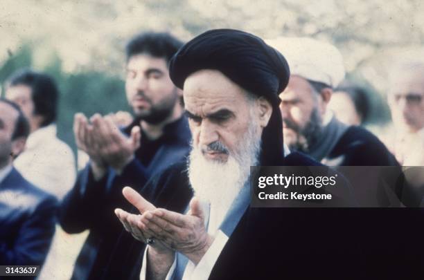Ayatollah Ruhollah Khomeini , the Iranian religious and political leader.
