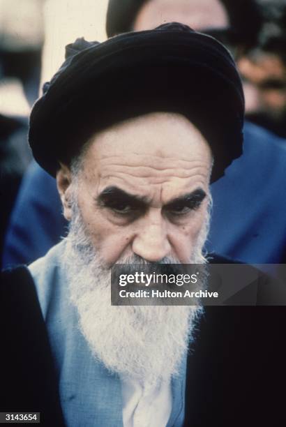 Ayatollah Ruhollah Khomeini , the Iranian religious and political leader.