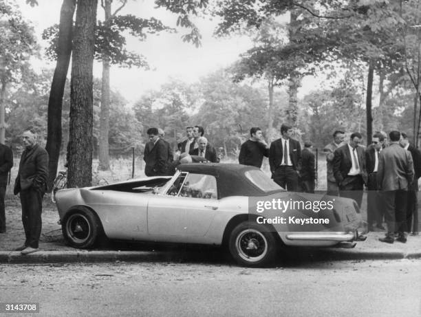 The scene of the car crash in the Bois de Boulogne, Paris, in which millionaire and ex Dominican Diplomat, Porfirio Rubirosa was killed. Police said...