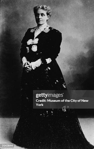 Portrait of American suffragette leader Carrie Chapman Catt , late 1890s.