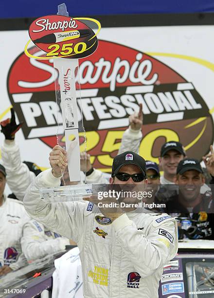 Martin Truex Jr. Celebrates winning the NASCAR Busch Series Sharpie 250 on March 27, 2004 at Bristol Motor Speedway in Bristol, Tennessee.