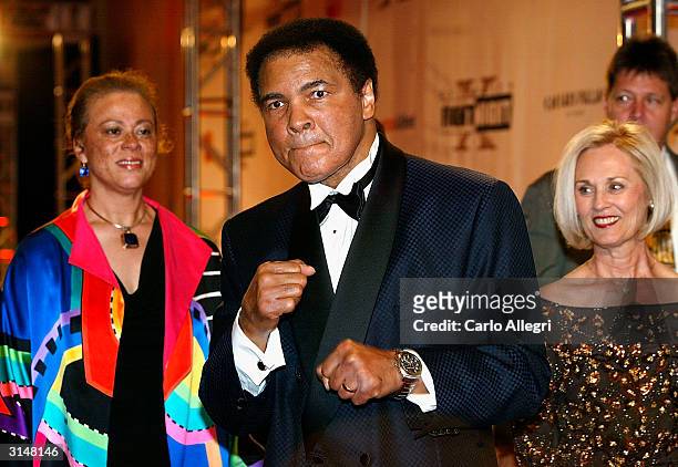 Former heavyweight champion of the world Muhammad Ali and wife Lonnie Ali arrives at 'Celebrity Fight Night X', a charity event to raise money for...
