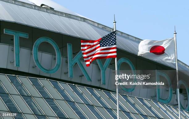 The Tokyo Dome is seen March 28, 2004 in Tokyo, Japan. Exhibition games and the season opening games for the New York Yankees and Tampa Bay Devil...