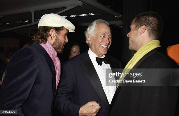 Jocelyn De Rothchild and his sons David and Anthony attend the Old Vic Theatre Fund Raising Gala Party at Old Billingsgate Market on February 6, 2003...