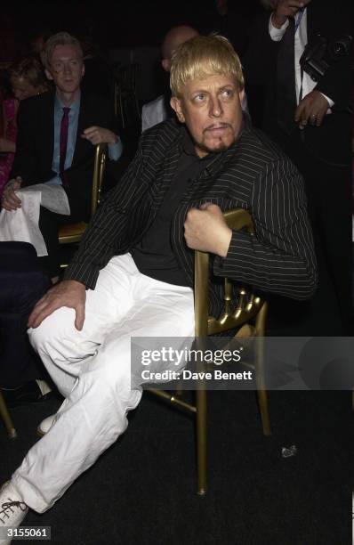 British designer Anthony Price attends the "La Dolce Vita" party in aid of the "Cantor Fitzgerald Fund" held at Stowe School on July 20, 2003 in...