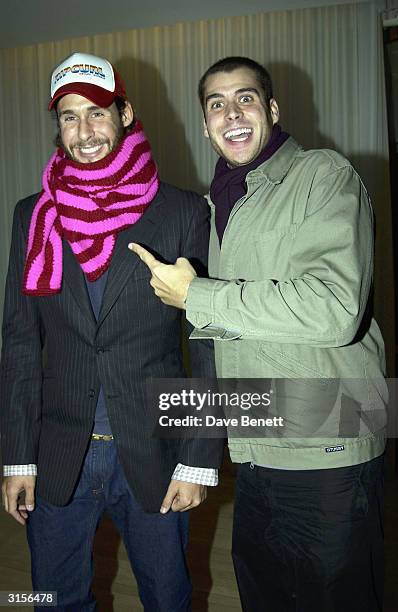 David and Anthony De Rothchild attend the EMI Post Brits 2003 Party at the Sanderson Hotel on February 21, 2003 in London.