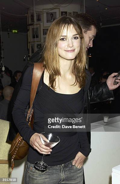 Keira Knightley attends the Gala preview screening party for "Down with Love" in aid of Medi Cinema and the Children's Hospice Scotland at the Asia...