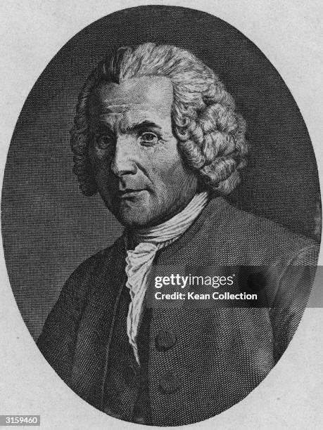 Portrait of Swiss-born French philosopher and author Jean Jacques Rousseau .