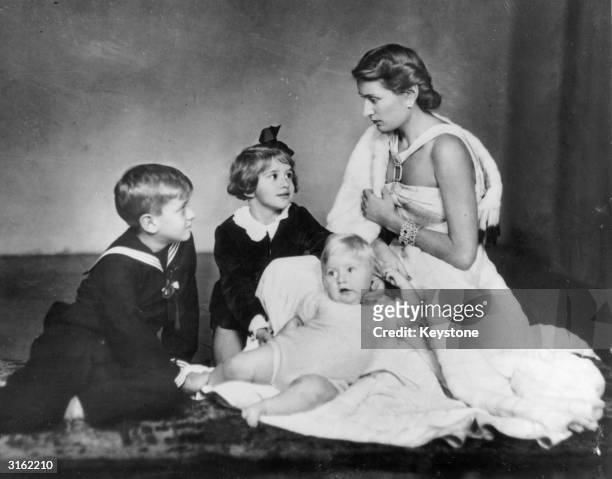 Edda Ciano, daughter of Benito Mussolini, and her children. In 1930 she married Count Galeazzo Ciano, who later became Italian Minister of Foreign...