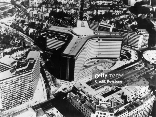 An aerial view of the EEC's headquarters in Brussels.
