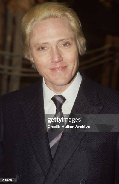 American actor Christopher Walken at Pinewood Studios during the filming of the James Bond film 'A View to a Kill' in which he played the...