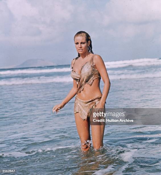 American actress Raquel Welch in a scene from the film 'One Million Years B.C'.